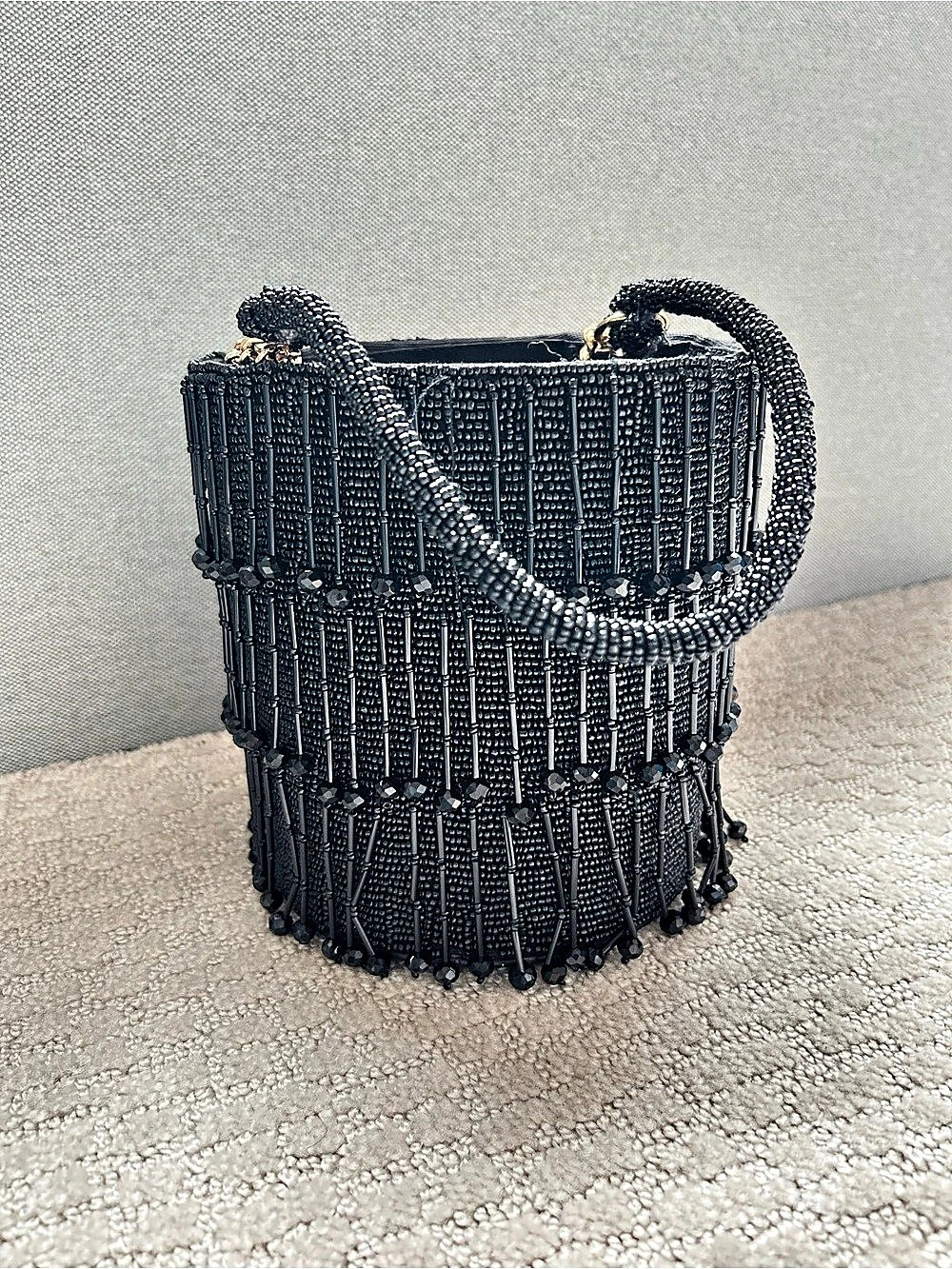 Zara Beaded Bucket Bag & Shoulder Bag